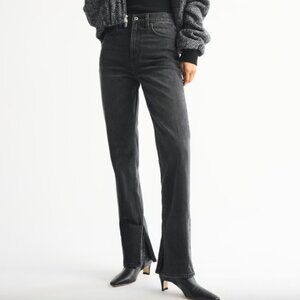 Abercrombie & Fitch Ultra High Rise 90s Straight Jean Washed Black Size 27